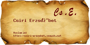 Csiri Erzsébet névjegykártya
