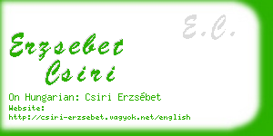 erzsebet csiri business card