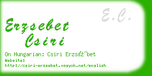 erzsebet csiri business card